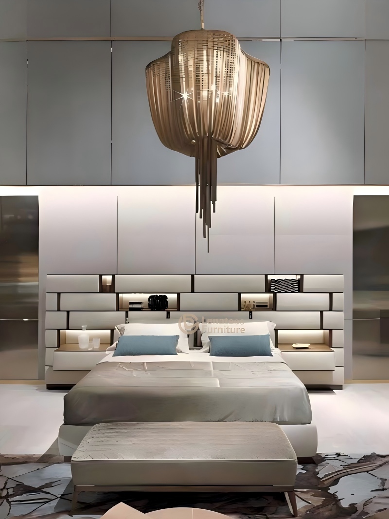 Luxury meets craftsmanship — our new statement bed with elegant metal accents. ✨