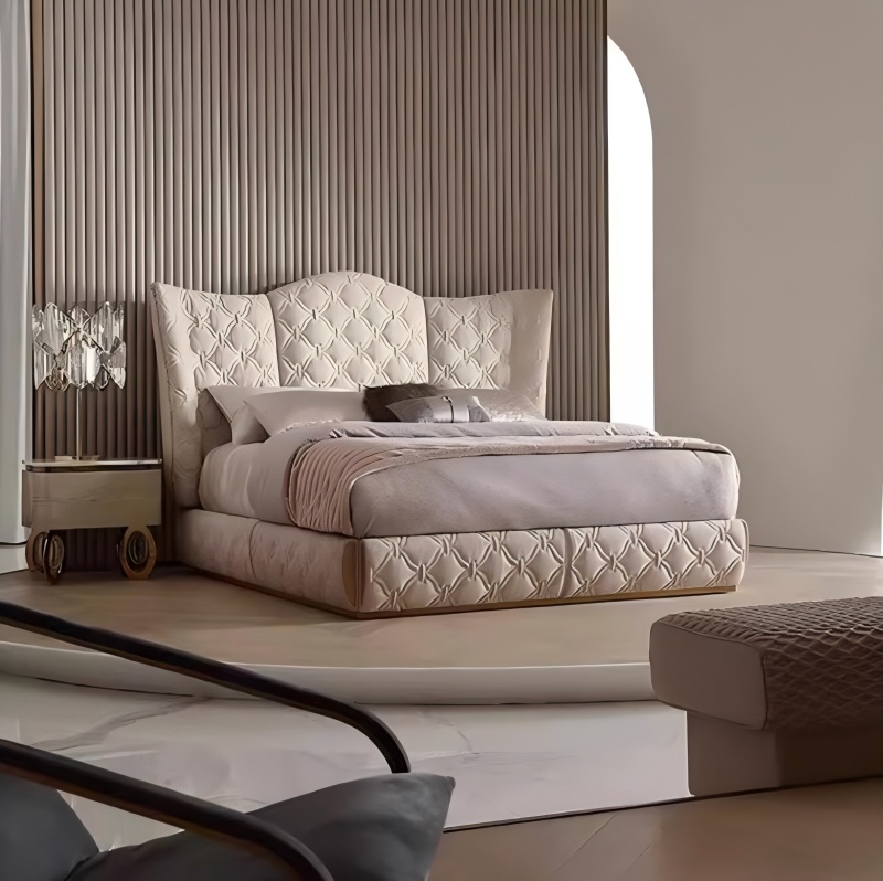 A bed that combines simplicity and luxury