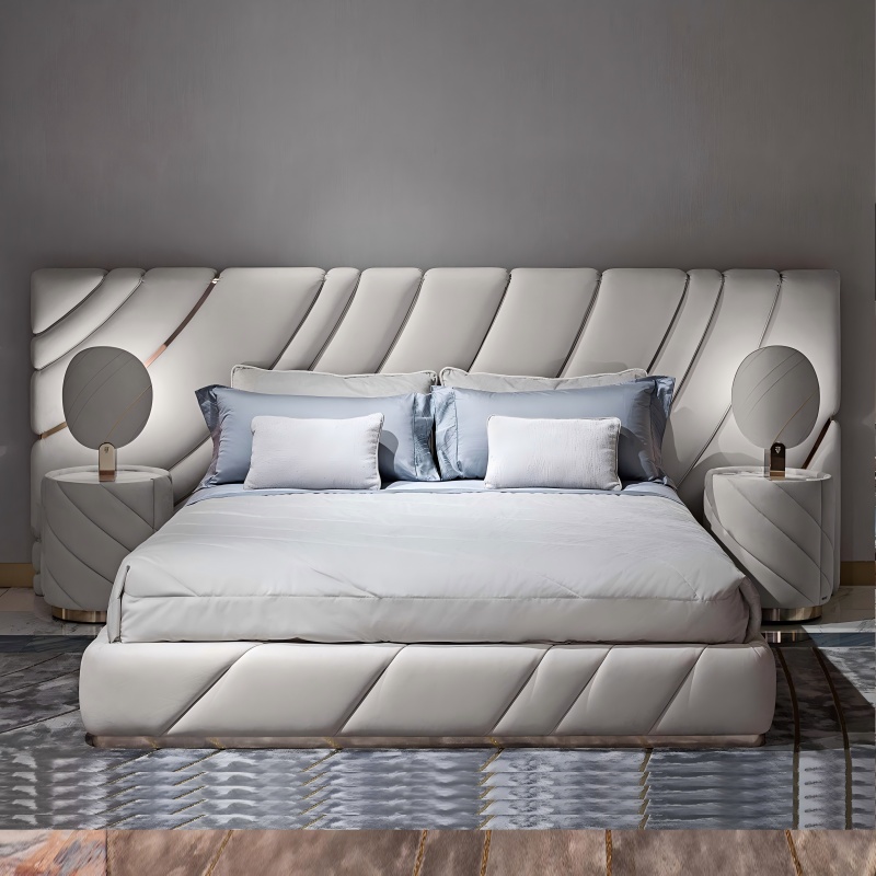 Light luxury big bed three-piece set | Master bedroom C position combination