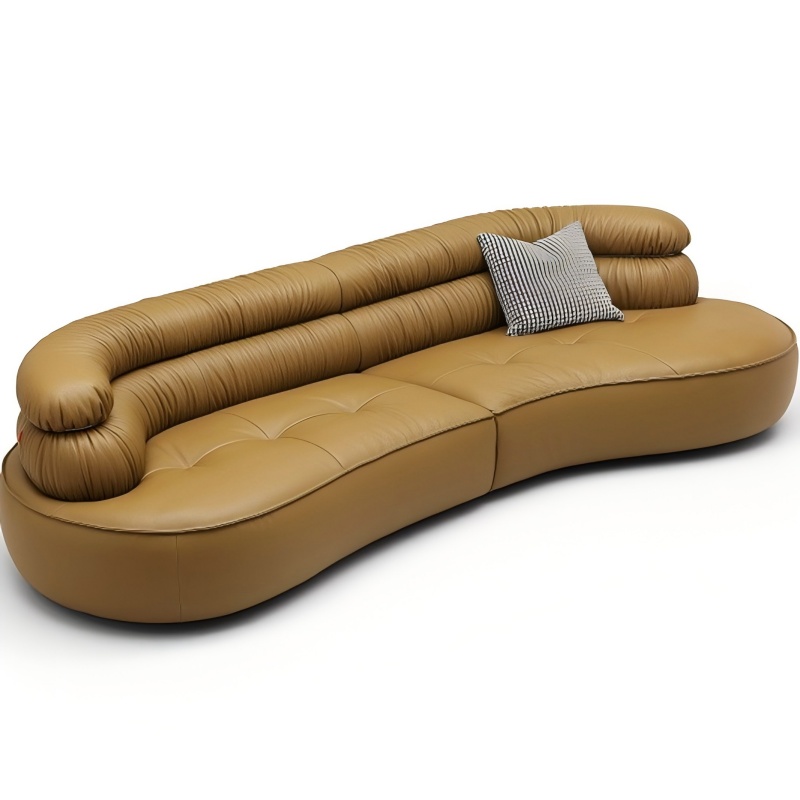 Top-grain cowhide minimalist sofa｜0 pressure-free cloud-like sitting feeling